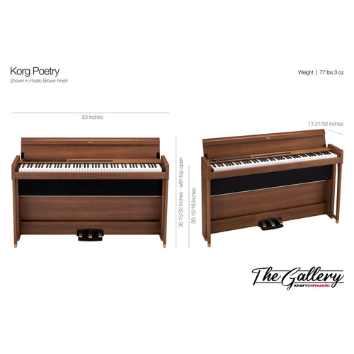 Korg Poetry Chopin-Inspired Digital Piano - Dimensions