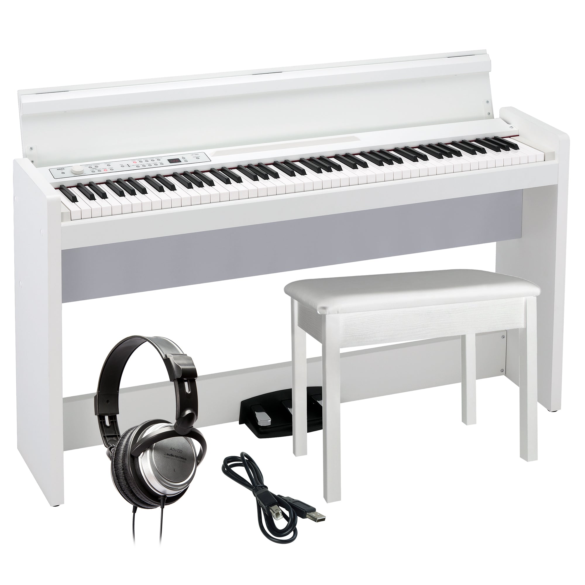 KORG LP-380 ホワイト デジタルピアノ Korg LP-380U Digital Piano - White COMPLETE HOME BUNDLE – Kraft Music