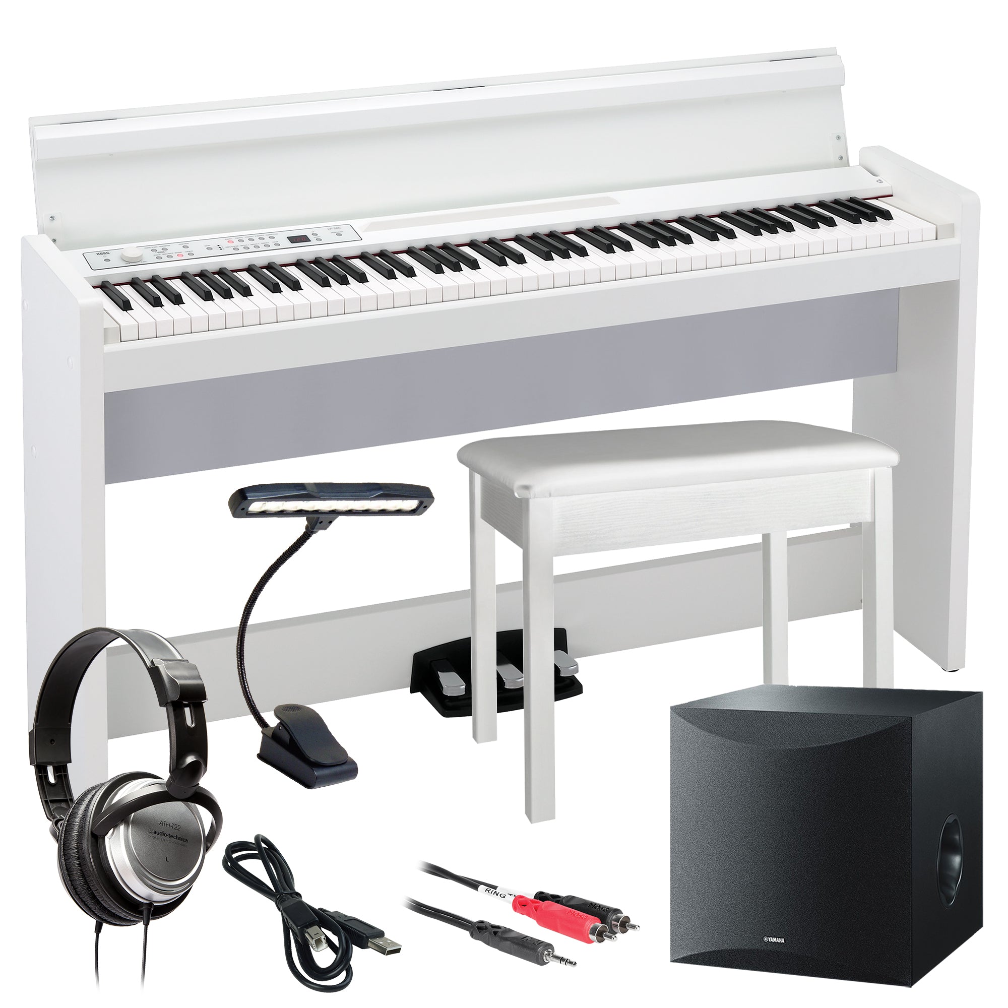 Korg LP-380U Digital Piano - White COMPLETE HOME BUNDLE PLUS