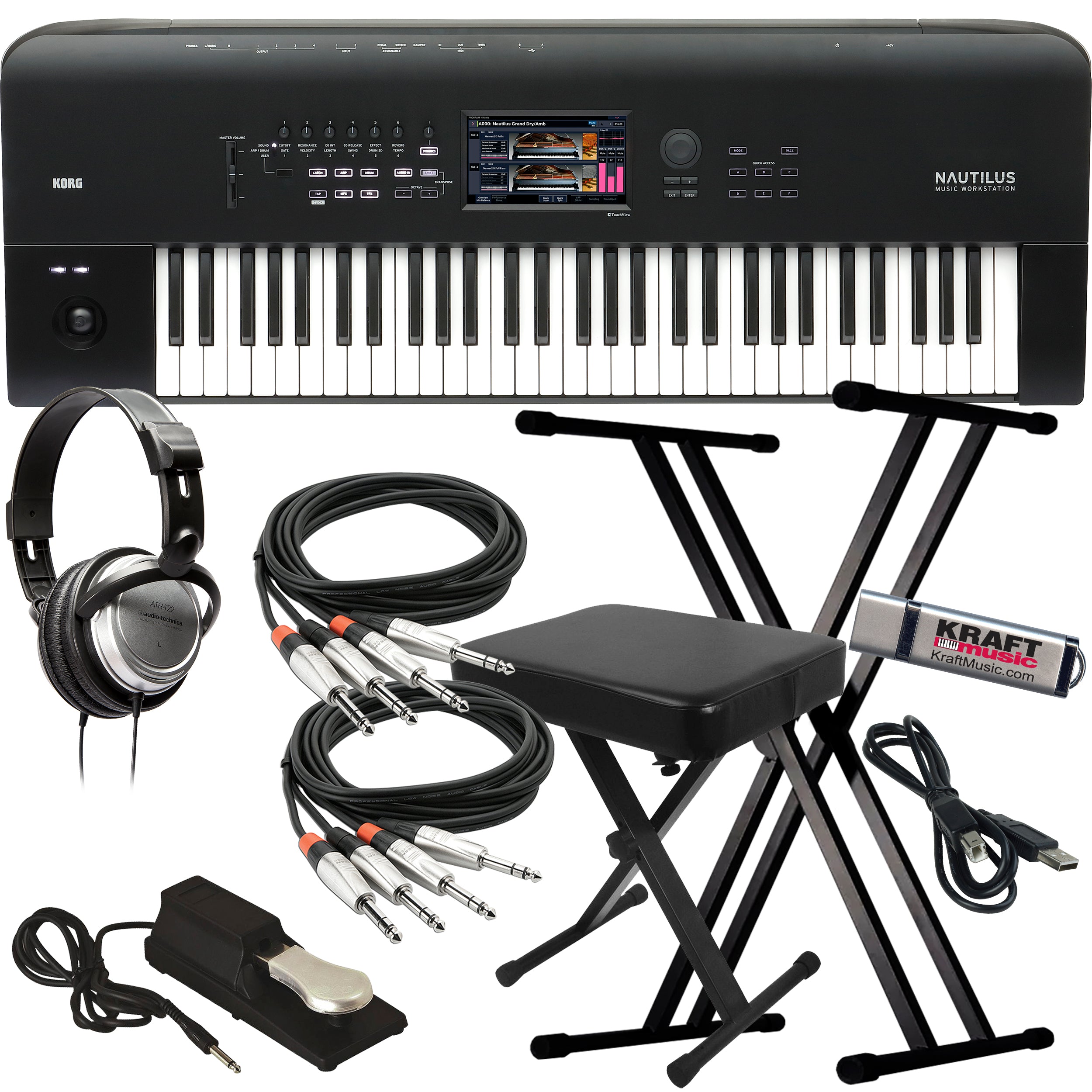 Korg Nautilus 61 Music Workstation KEY ESSENTIALS BUNDLE
