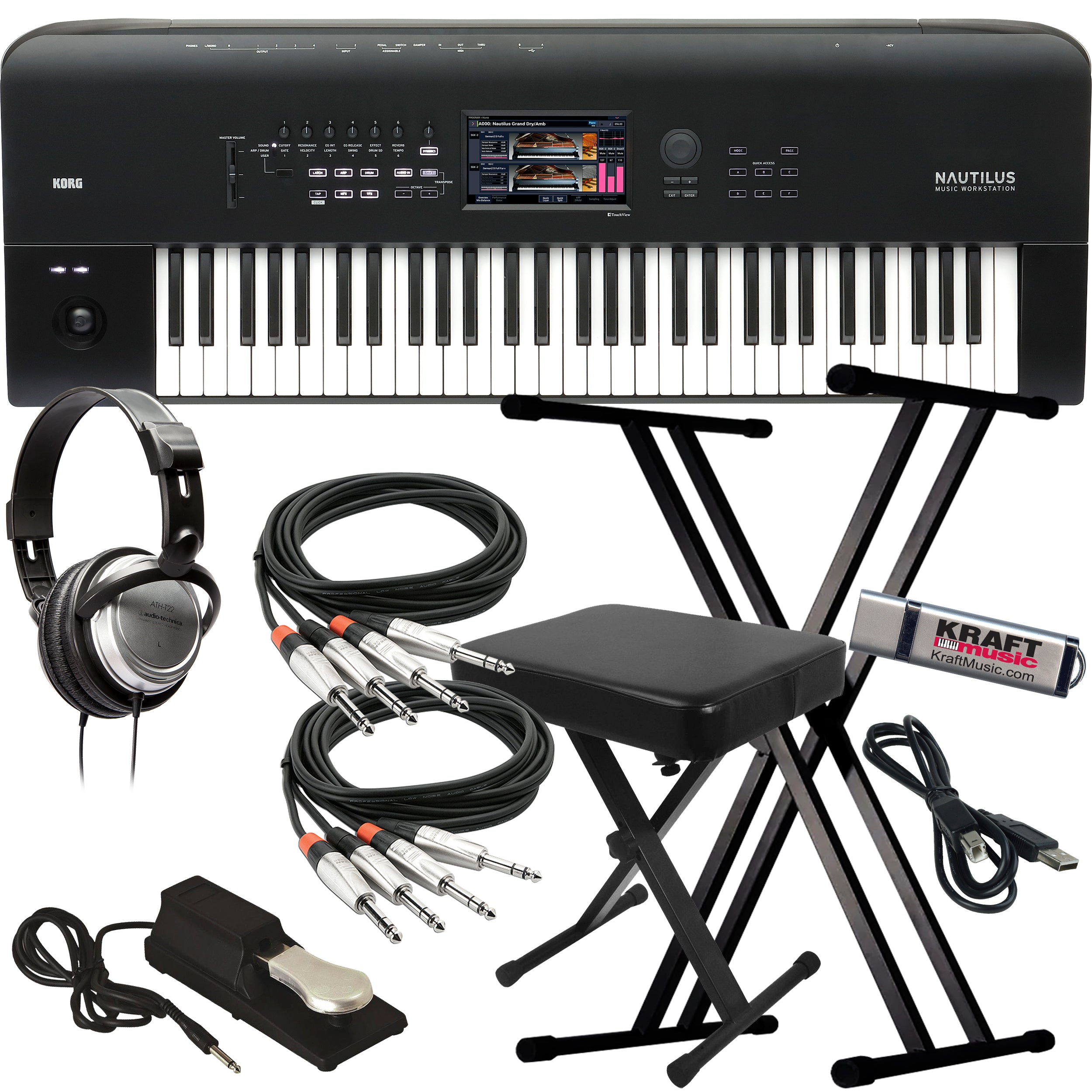 Korg Nautilus 61 Music Workstation KEY ESSENTIALS BUNDLE
