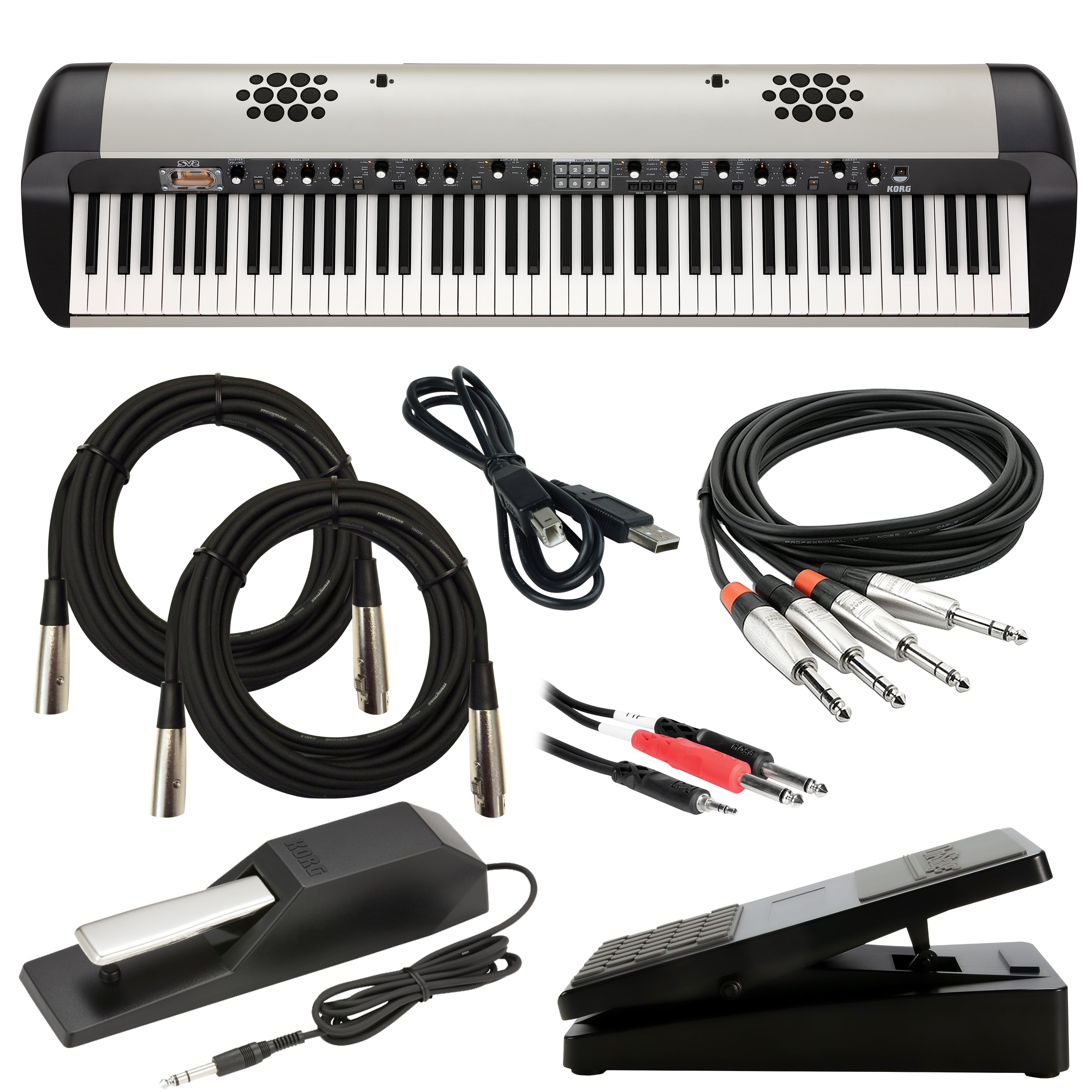 Korg SV-2S 88 Stage Vintage Piano - Vintage Creme CABLE KIT
