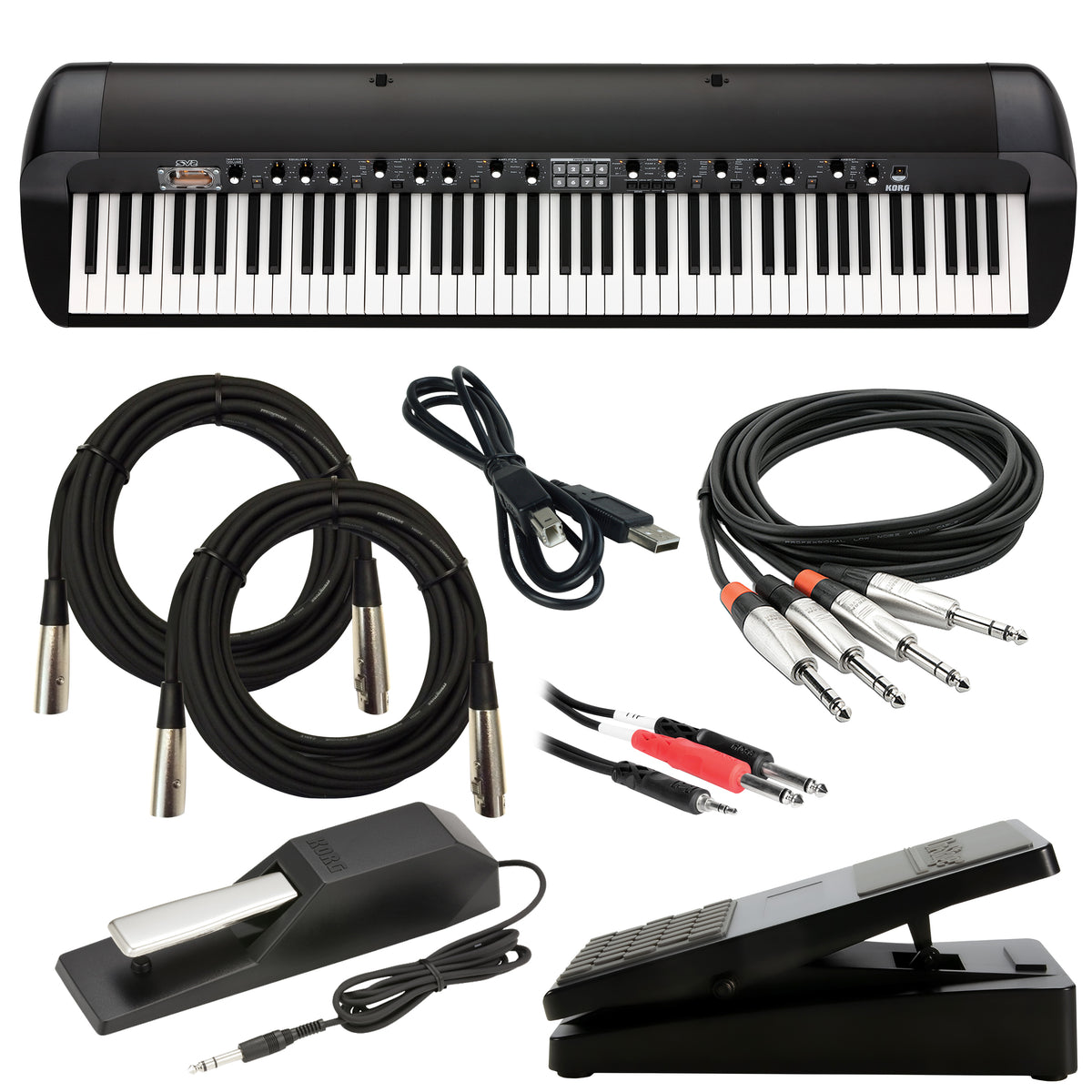 Korg SV-2 88 Stage Vintage Piano - Black CABLE KIT