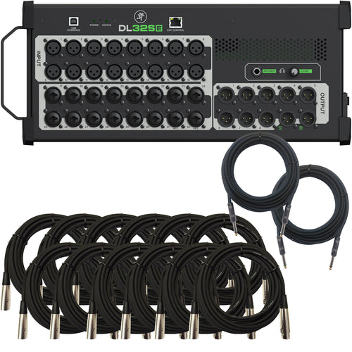 Collage of items included in the Mackie DL32SE 32-channel Digital Rack Mixer CABLE KIT