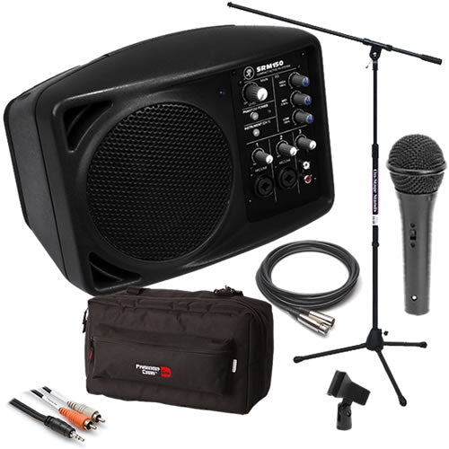 mackie srm150 portable pa system audio essentials bundle