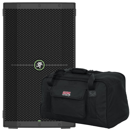 Collage of items included in the Mackie Thump210XT 10" 1400W Powered Loudspeaker CARRY BAG KIT