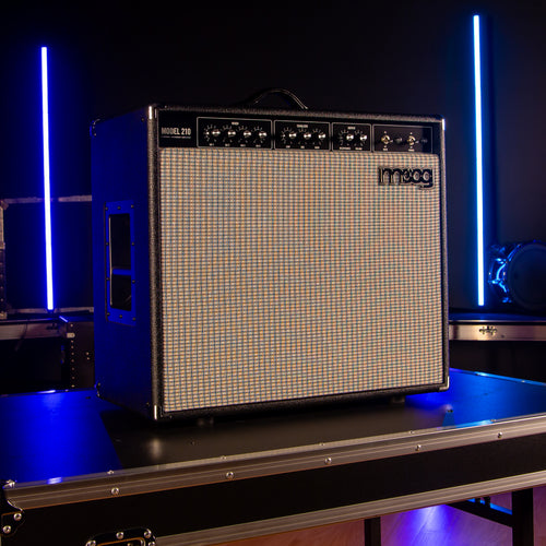 Moog Model 210 4-Channel Instrument Amplifier facing to the right