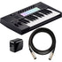 Collage showing components in Novation Launchkey 25 Mk4 Keyboard Controller POWER & CABLE KIT