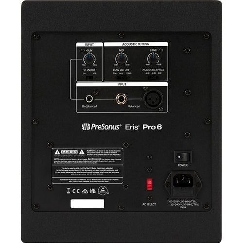 PreSonus Eris Pro 6 6" Active Coaxial 2-way Studio Monitor back
