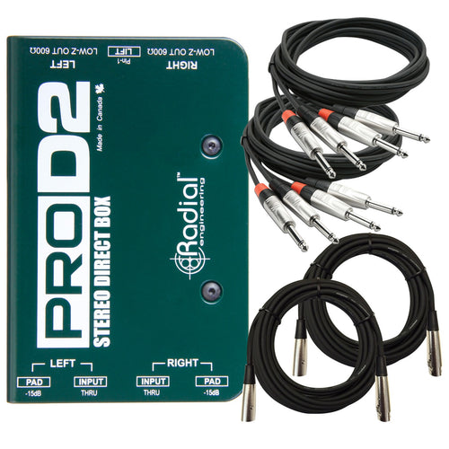 Radial ProD2 Stereo Direct Box COMPLETE CABLE KIT