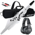 Collage showing components in Roland Aerophone AE-20W Digital Wind Instrument - White BONUS PAK