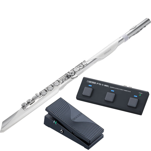 Collage showing components in Roland Aerophone Brisa Digital Wind Instrument CONTROL KIT
