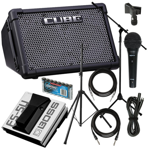 Roland Cube Street EX Battery Powered Stereo Amplifier STAGE ESSENTIALS BUNDLE