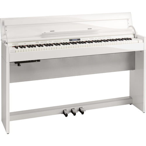 Roland DP603 Digital Piano - Polished White - right angle