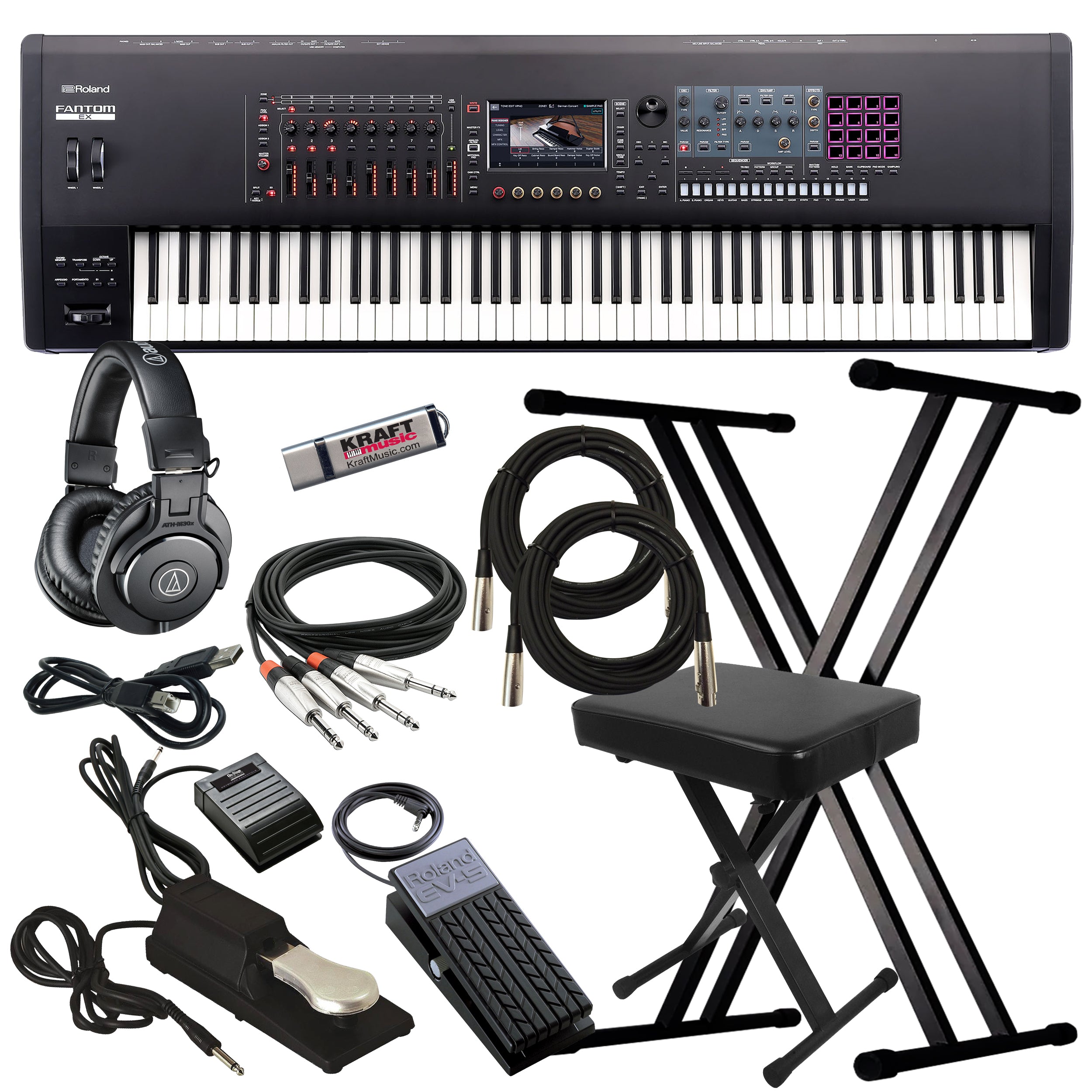 Roland Fantom 8 EX Workstation Keyboard KEY ESSENTIALS BUNDLE