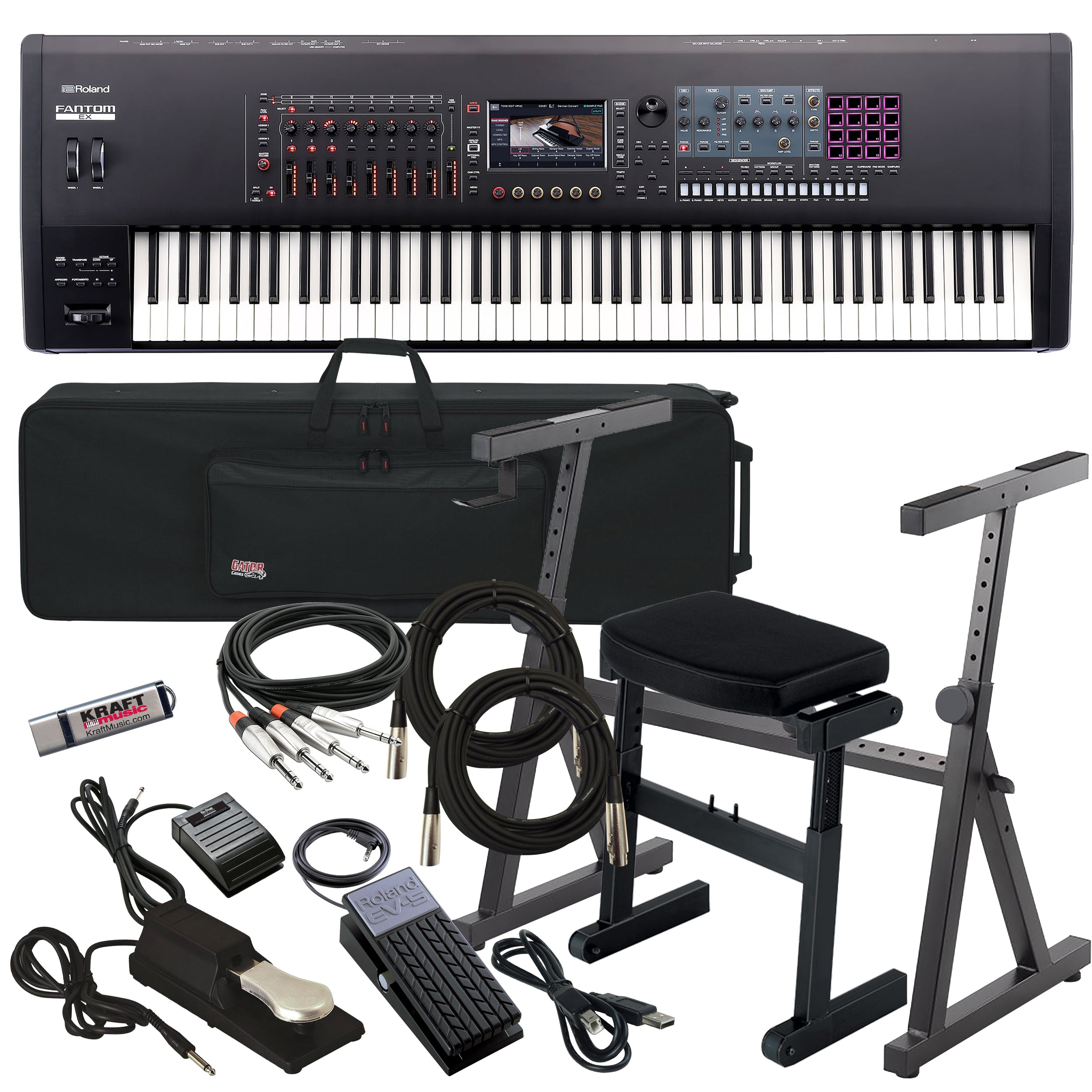 Roland Fantom 8 EX Workstation Keyboard STAGE RIG