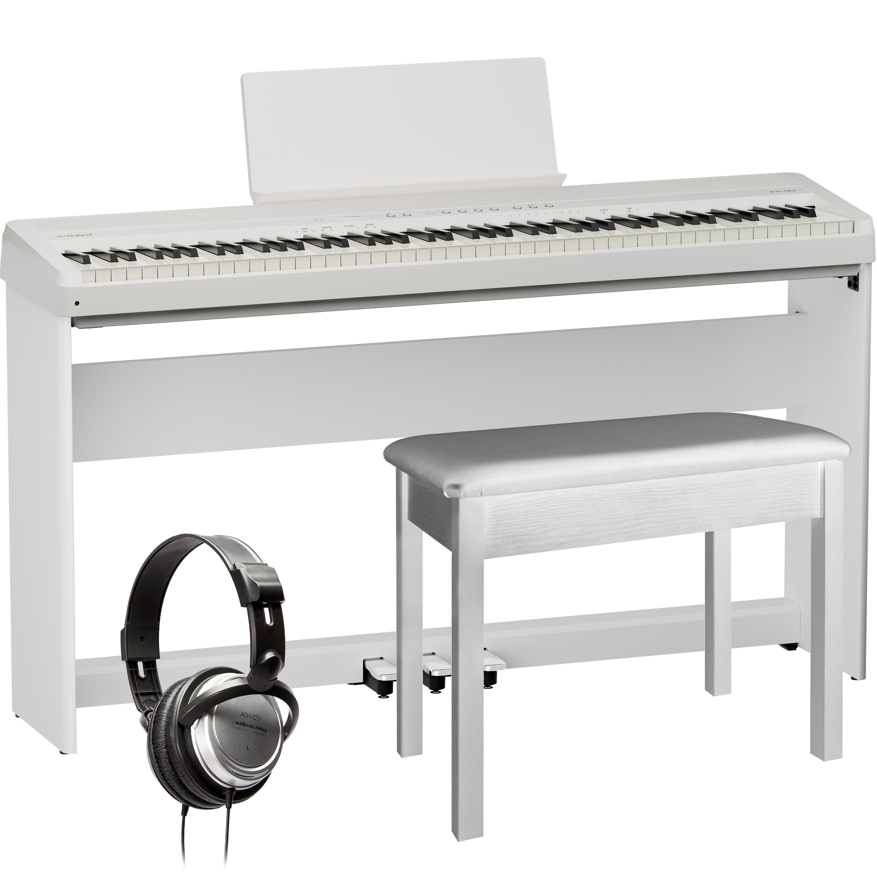 Roland FP-40 Digital Piano - White COMPLETE HOME BUNDLE
