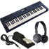 Collage of everything included in the Roland GoKeys 3 Music Creation Keyboard - Midnight Blue BONUS PAK