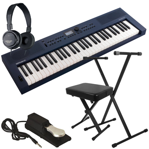 Roland GoKeys 3 Music Creation Keyboard - Midnight Blue KEY ESSENTIALS BUNDLE