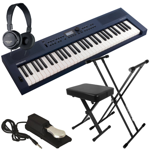 Roland GoKeys 3 Music Creation Keyboard - Midnight Blue KEY ESSENTIALS BUNDLE