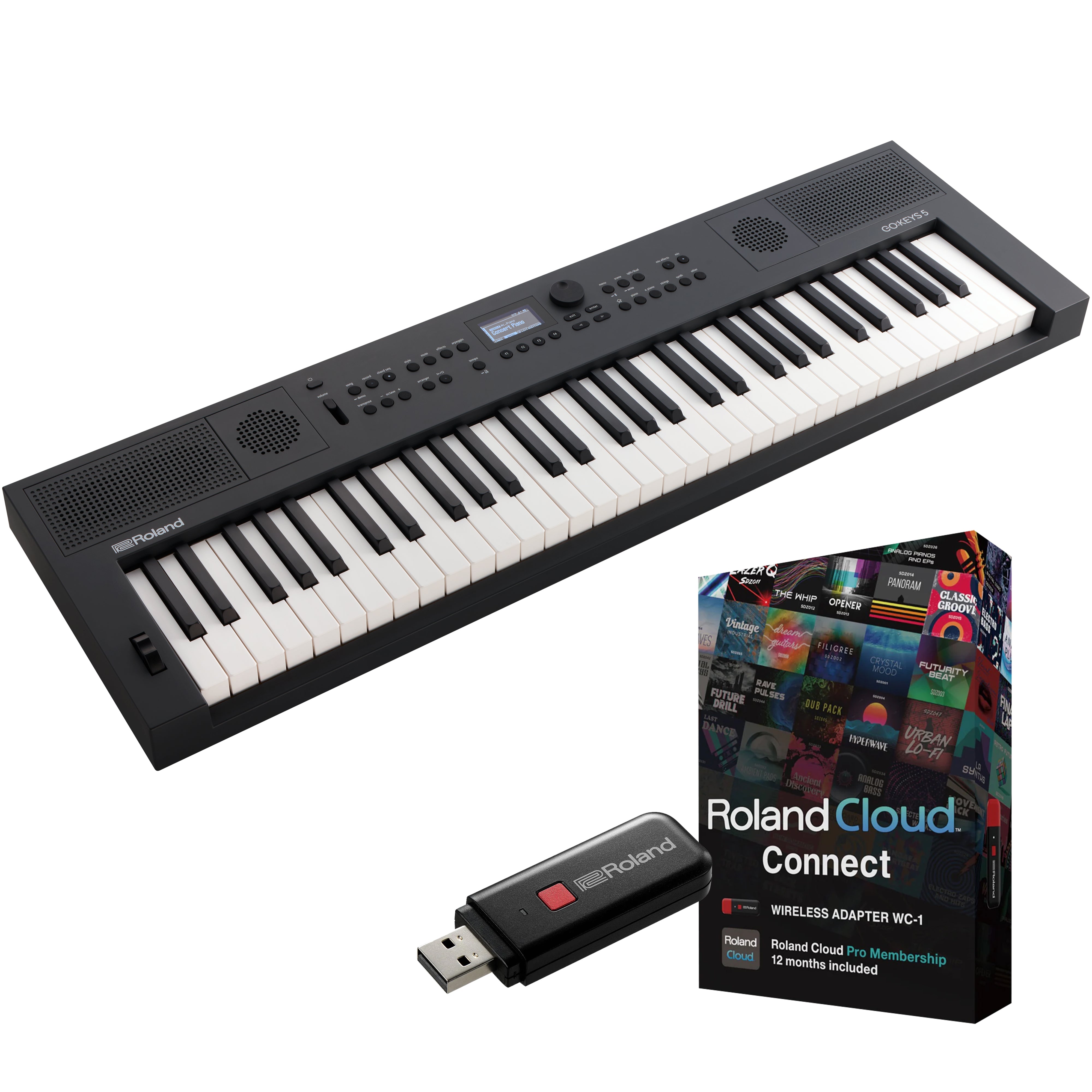 Roland GoKeys 5 Music Creation Keyboard - Graphite CLOUD CONNECT BUNDLE