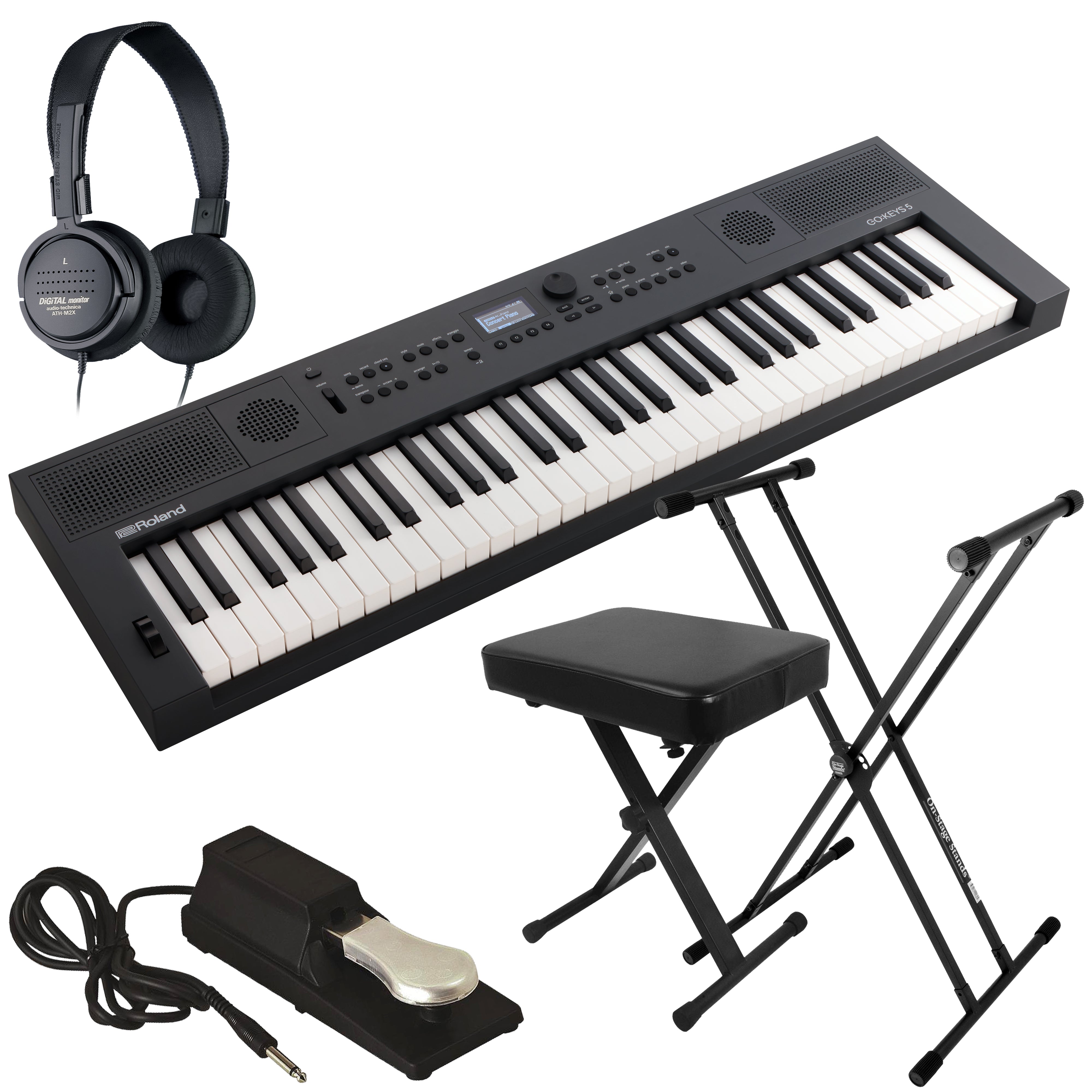 Roland GoKeys 5 Music Creation Keyboard - Graphite KEY ESSENTIALS BUNDLE