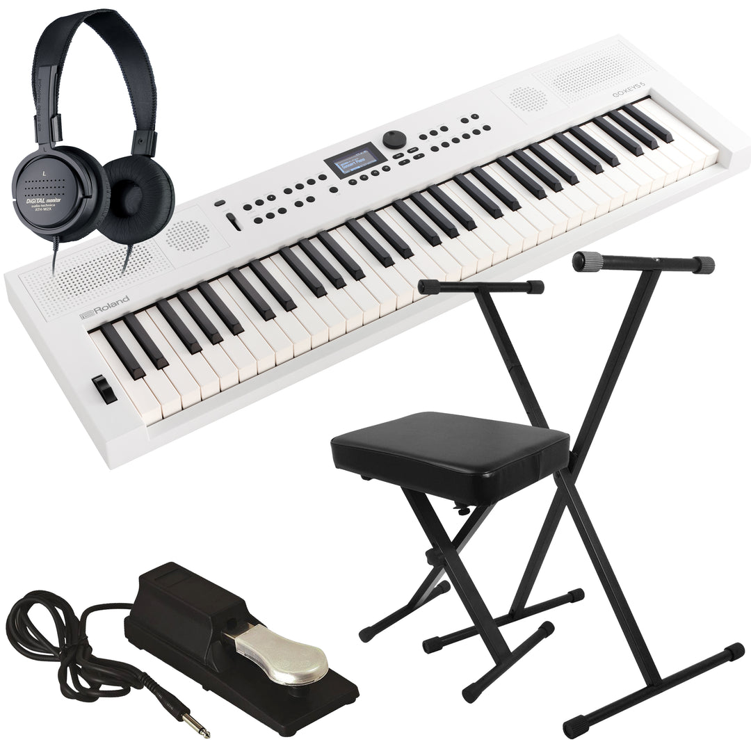 Roland Go:Keys 5 Music Creation Keyboard - White KEY ESSENTIALS BUNDLE ...