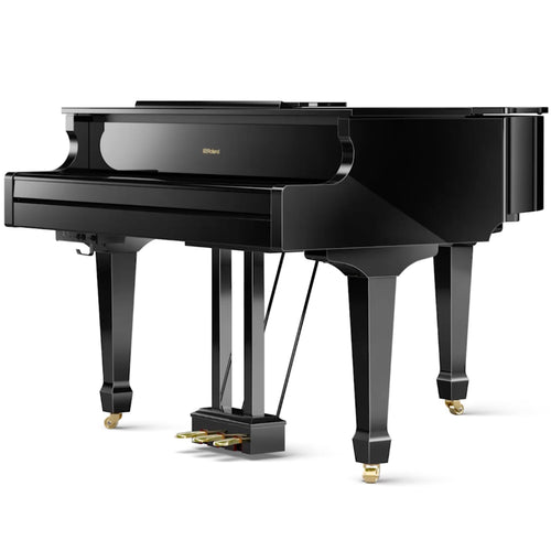Roland GP609 Digital Grand Piano - Polished Ebony - catalog image left view