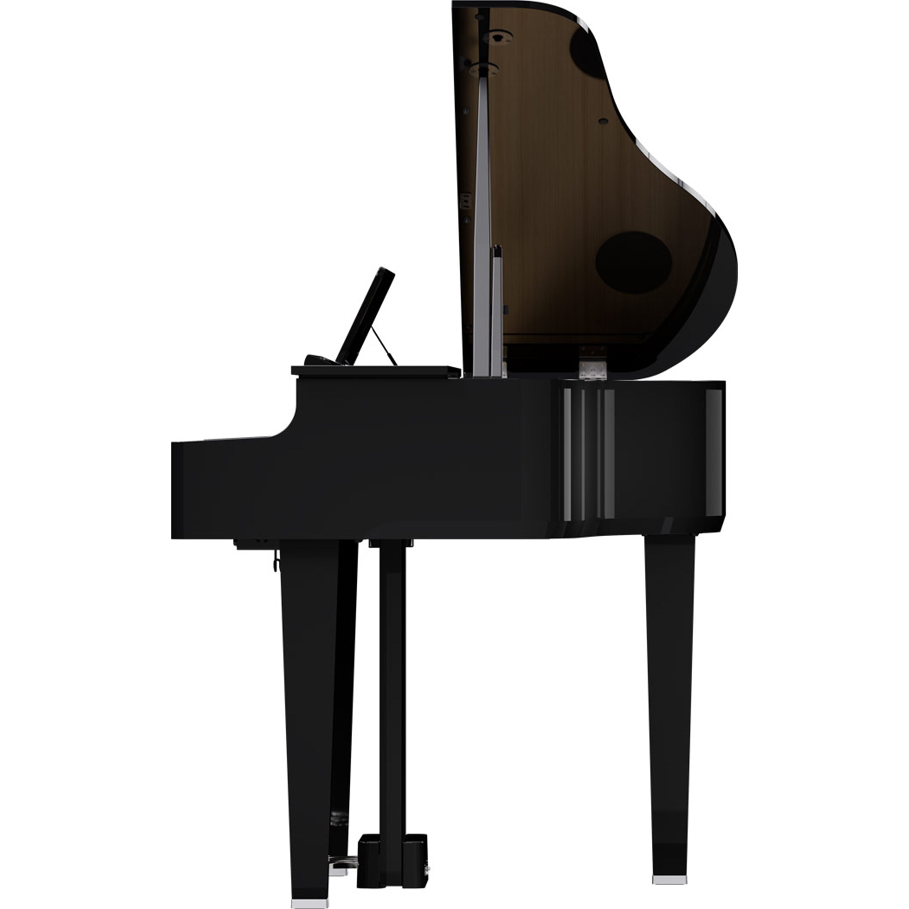 Roland GP-6 Digital Grand Piano - Polished Ebony - side view