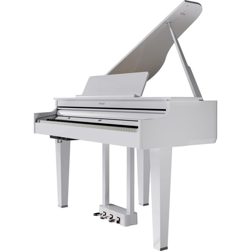 Roland GP-6 Digital Grand Piano - Polished White - left view