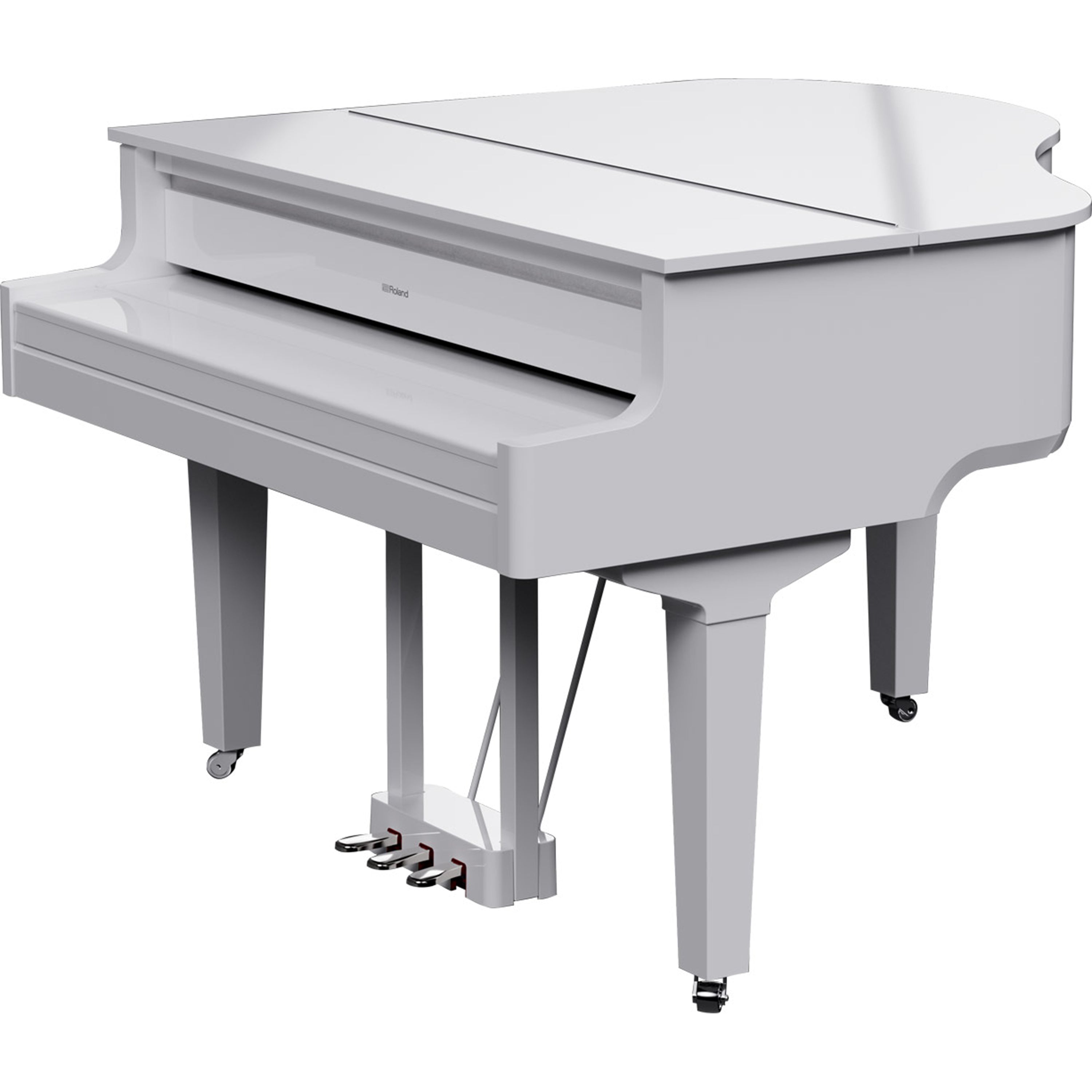 Roland GP-9 Digital Grand Piano - Polished White - lid and key cover closed