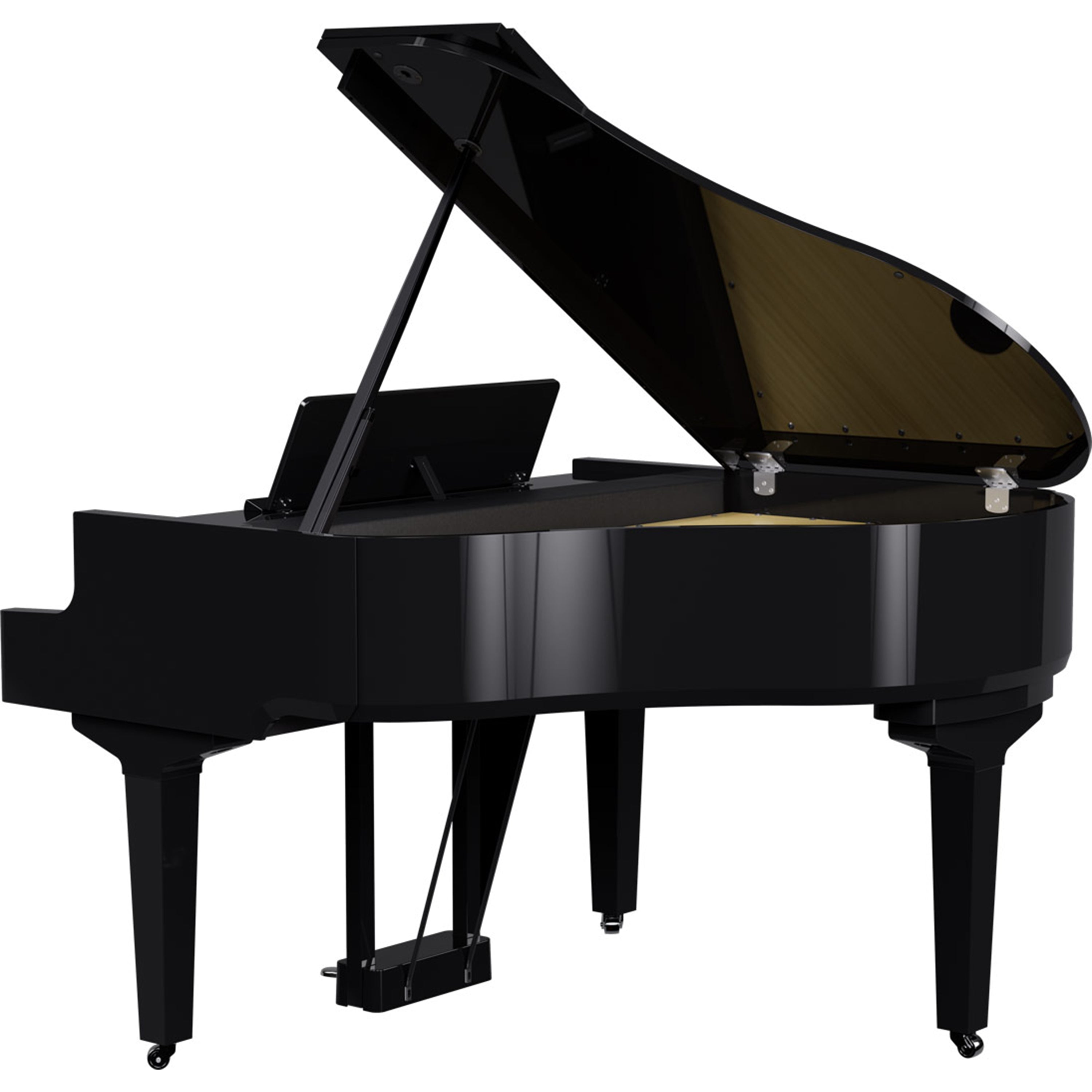 Roland GP-9M Digital Grand Piano with Moving Keys - Polished Ebony - back view
