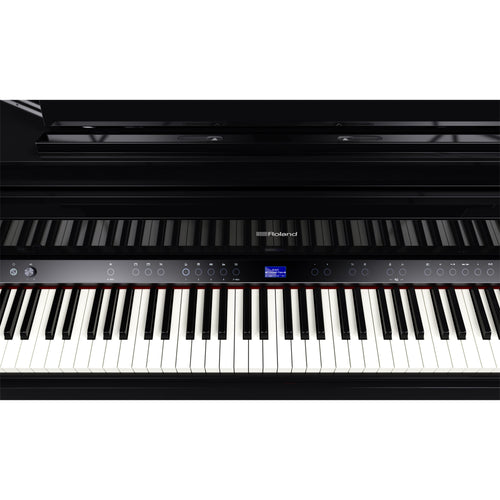 Roland GP-9M Digital Grand Piano with Moving Keys - Polished Ebony - Controls
