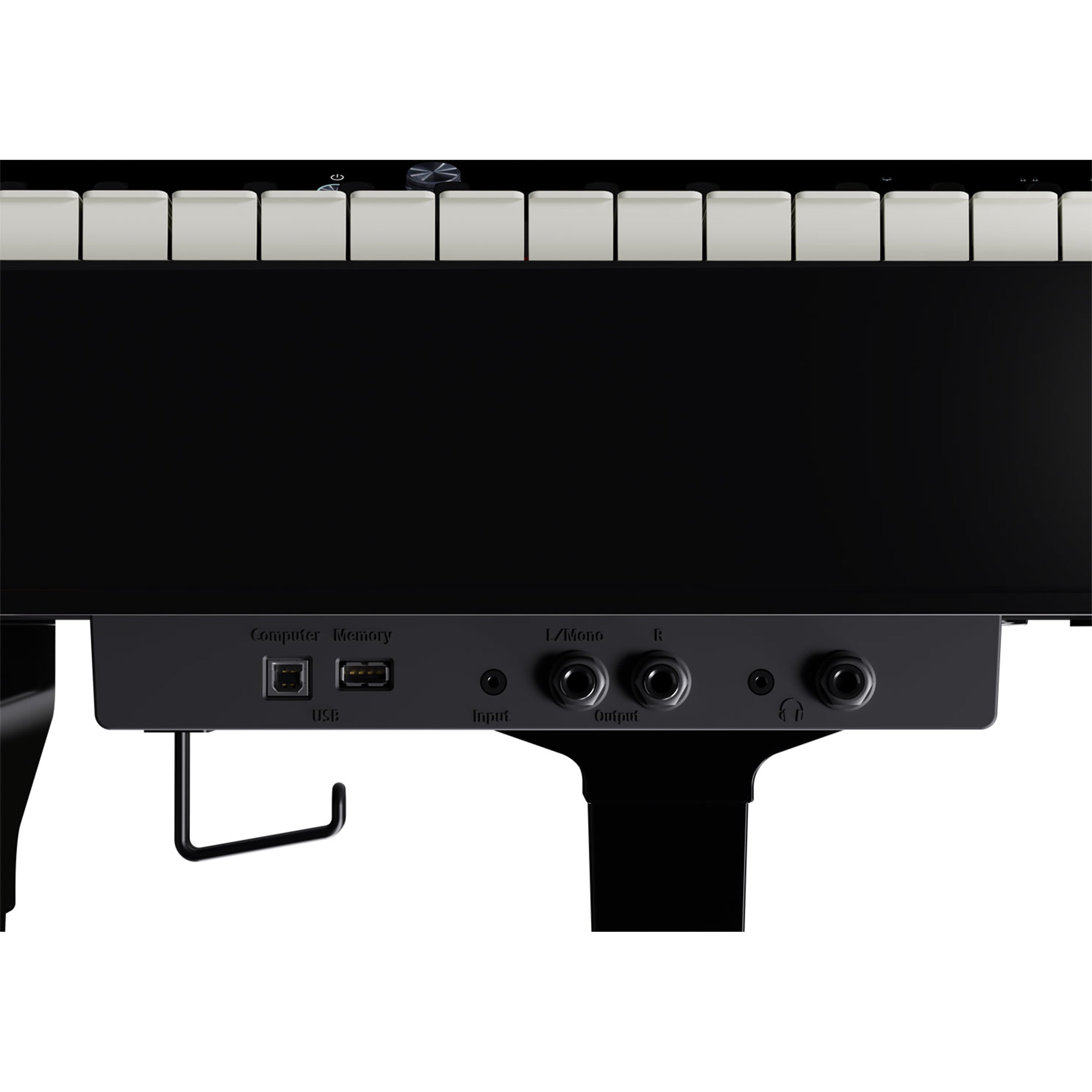 Roland GP-9M Digital Grand Piano with Moving Keys - Polished Ebony - input and output jacks