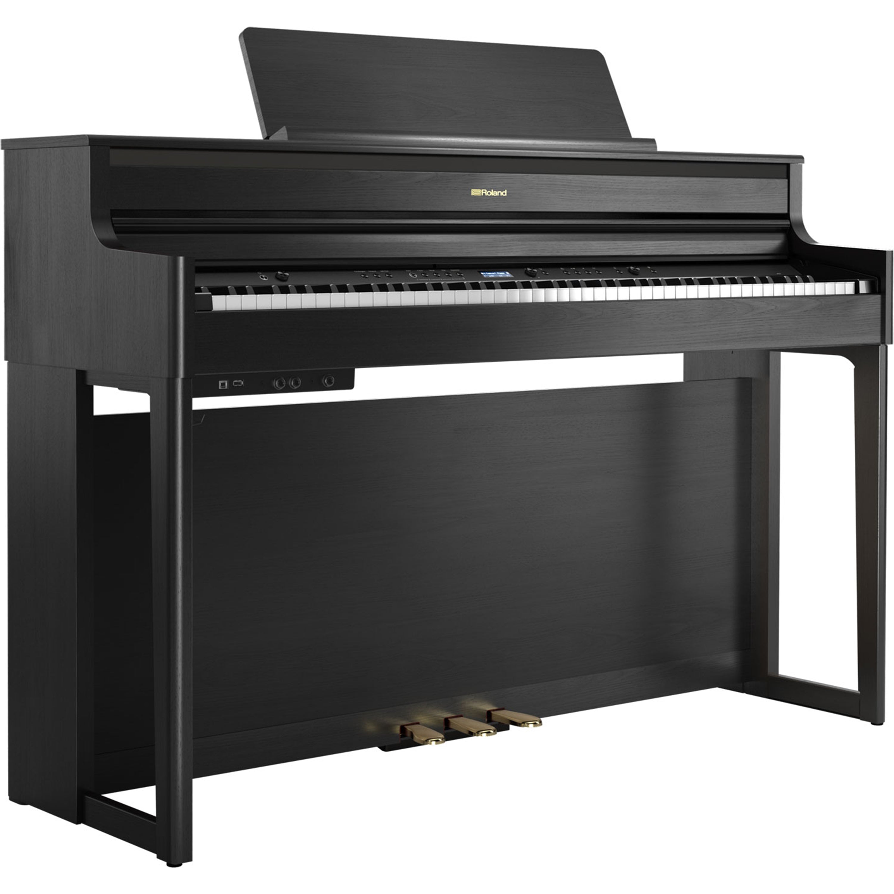 Roland HP704 Digital Piano - Charcoal Black - right facing