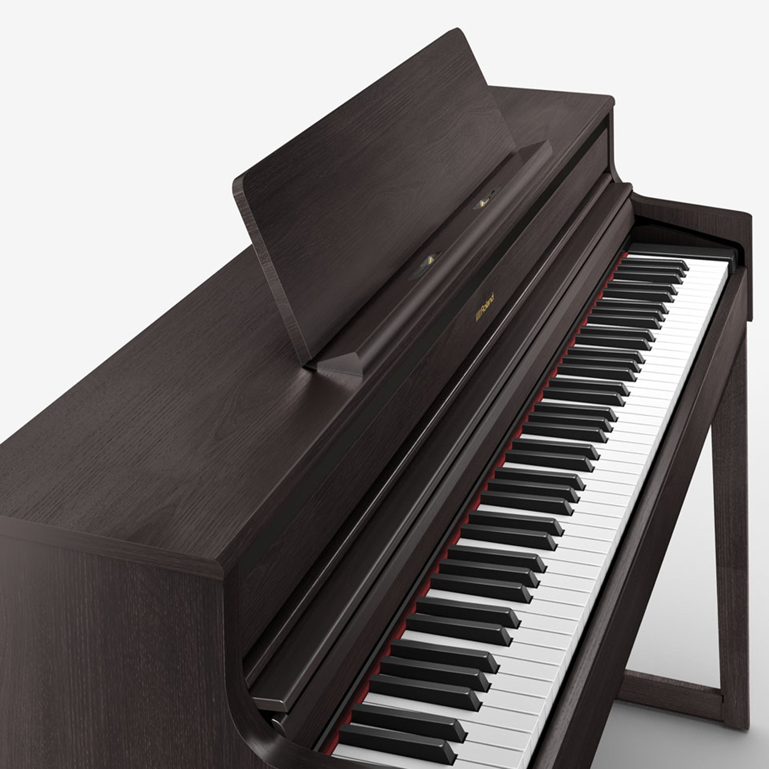 Roland HP704 Digital Piano - Dark Rosewood - right facing from above