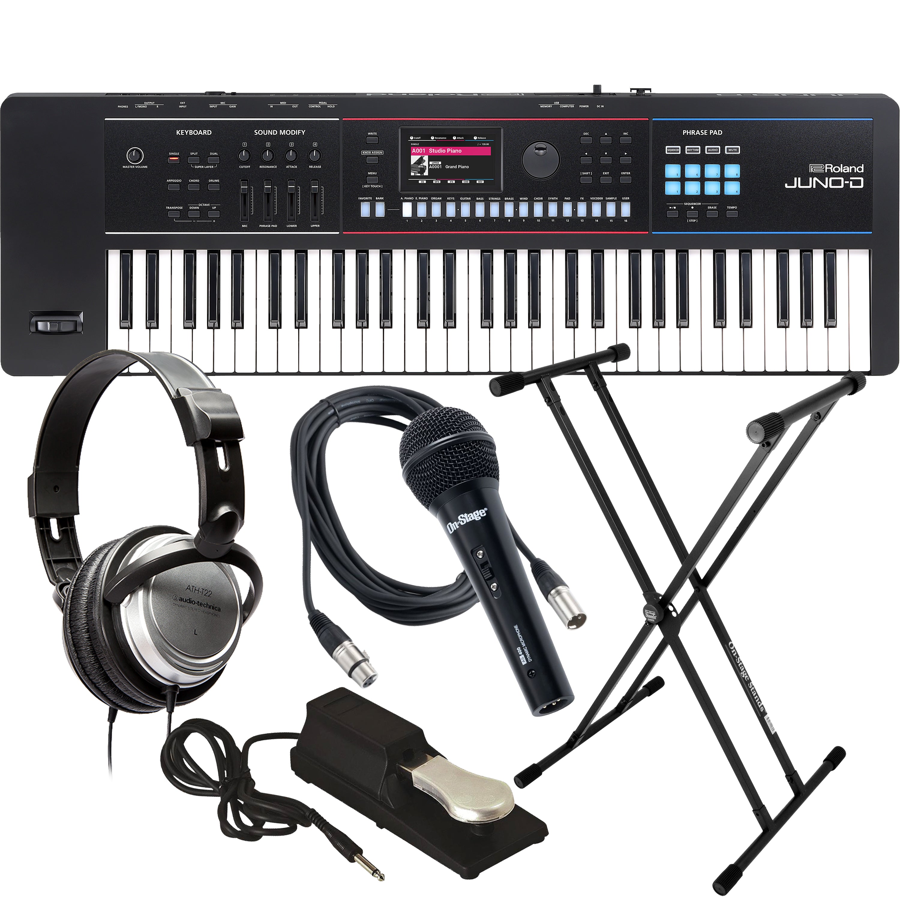 Roland Juno-D6 61-Key Synthesizer KEY ESSENTIALS BUNDLE