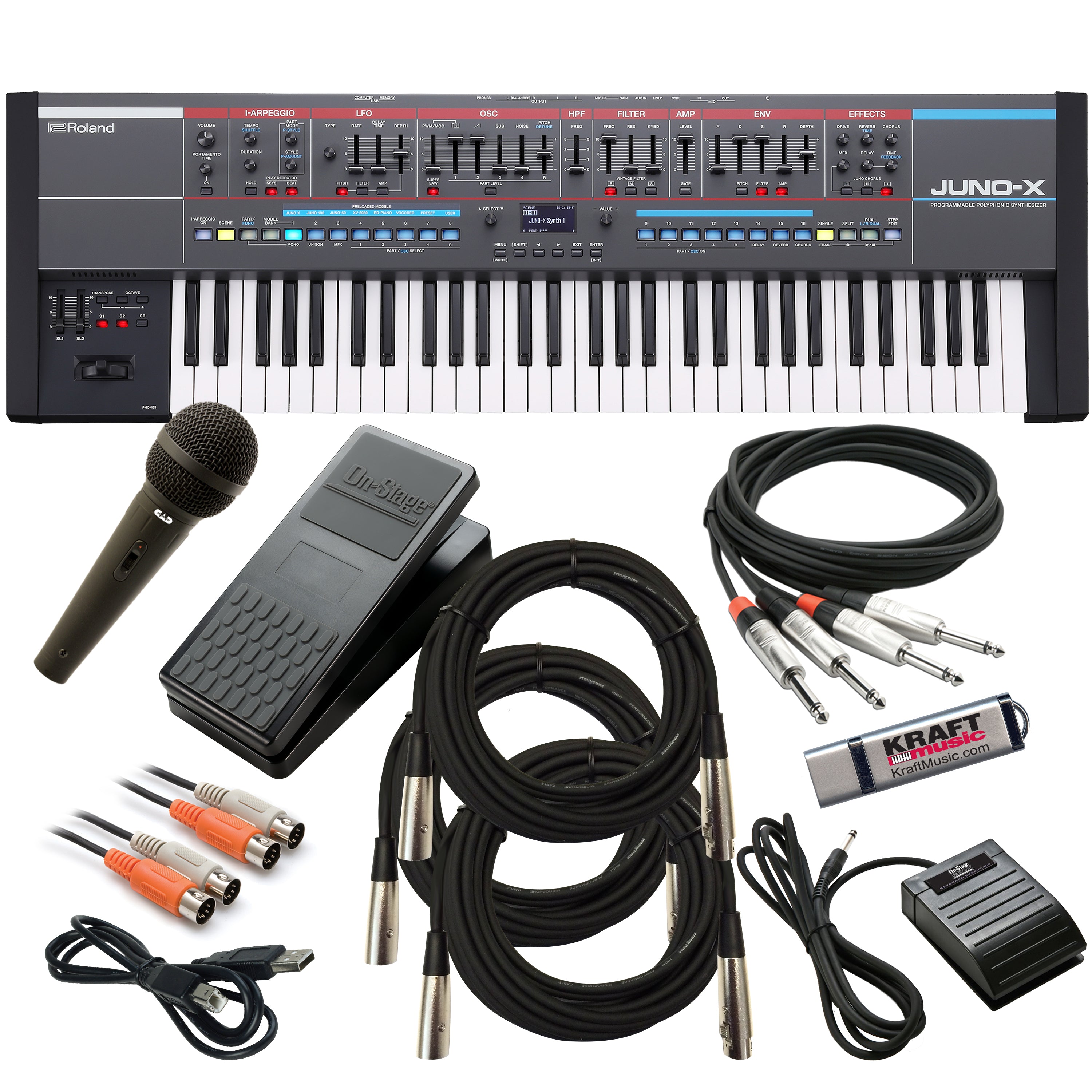 Roland Juno-X 61-Key Programmable Polyphonic Synthesizer CABLE KIT