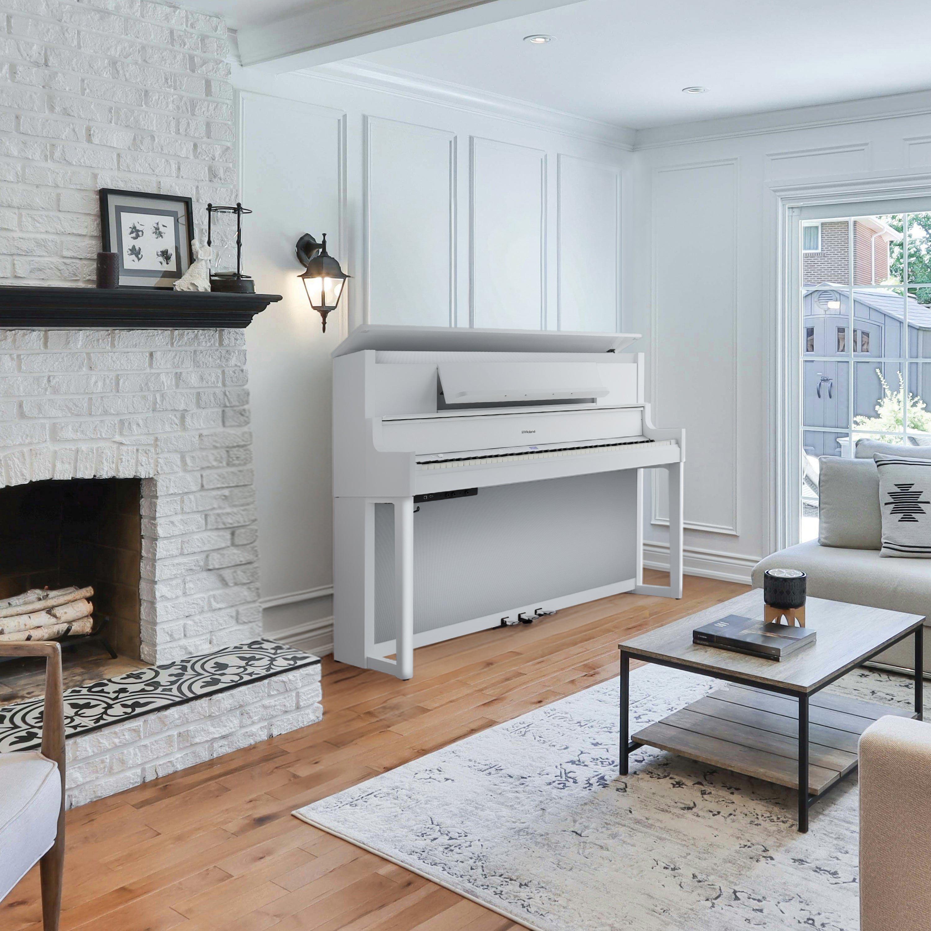 Roland LX-9 Digital Piano with Bench - Polished White