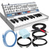 Collage showing components in Roland Boutique N/Vision Wavetable Synthesizer POWER & CABLE KIT