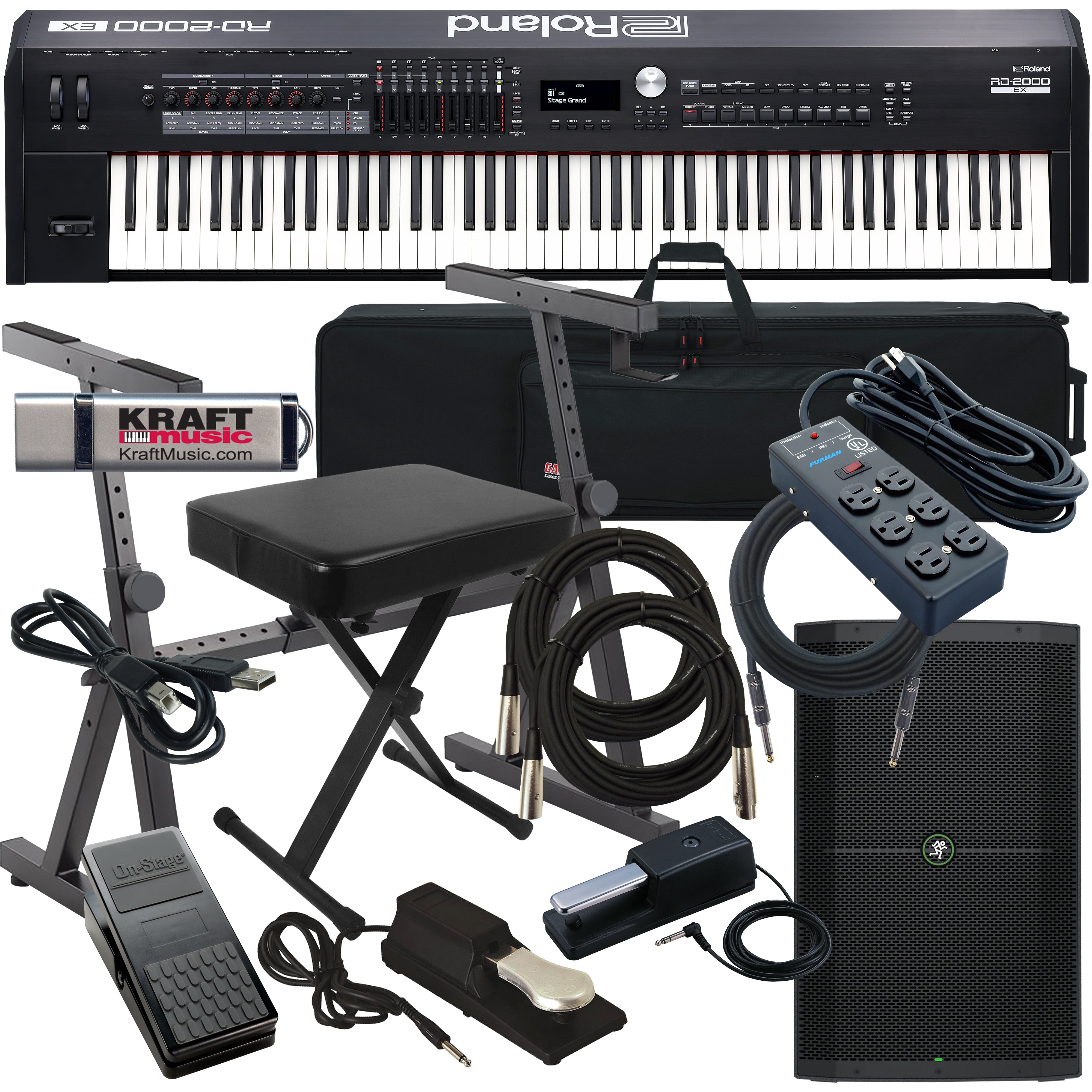 Roland RD-2000 EX Stage Piano COMPLETE STAGE BUNDLE