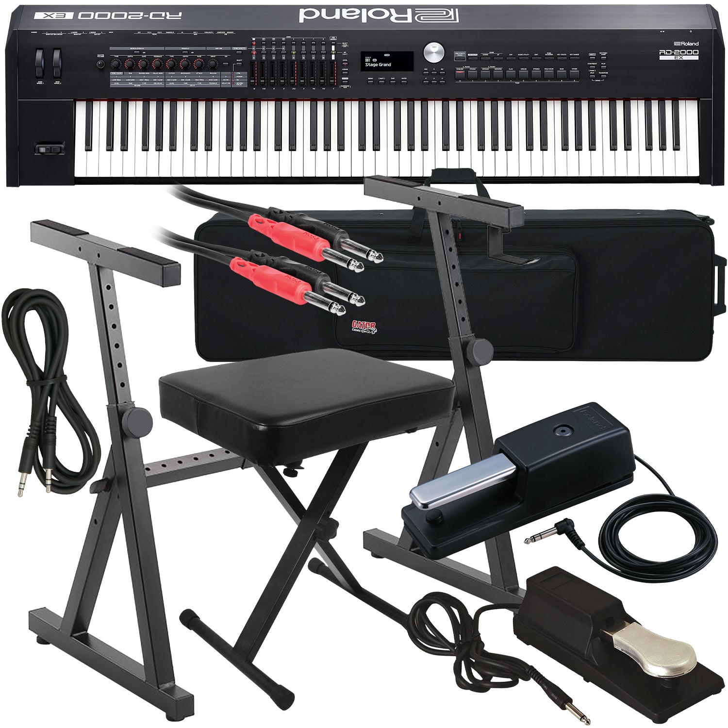 Roland RD-2000 EX Stage Piano STAGE ESSENTIALS BUNDLE