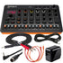 Collage showing components in Roland Aira Compact T-8 Beat Machine POWER & CABLE KIT