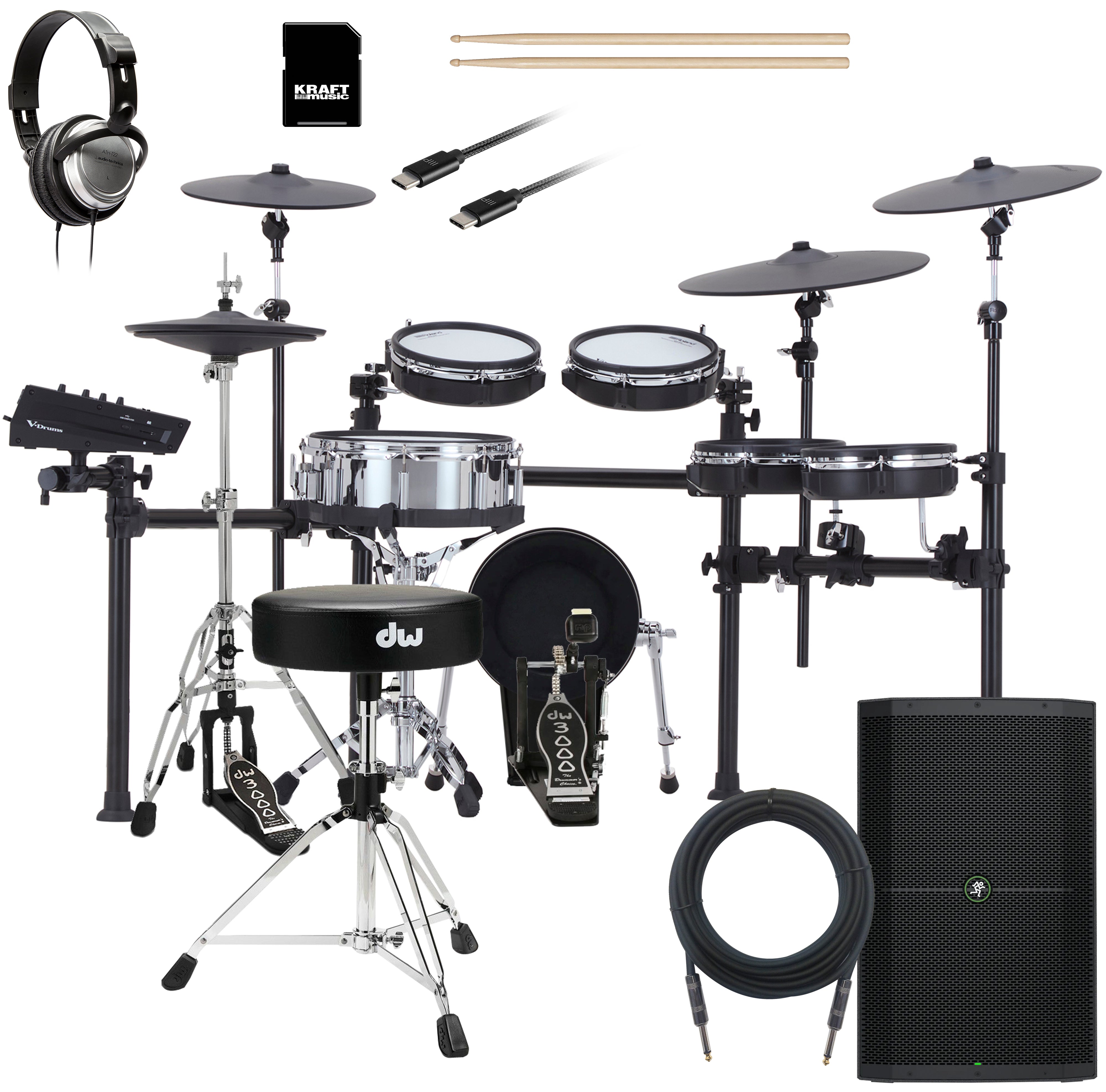 Roland TD713 V-Drums Electronic Drum Set COMPLETE DRUM BUNDLE