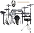 Collage of items included in the Roland TD713 V-Drums Electronic Drum Set DRUM ESSENTIALS BUNDLE