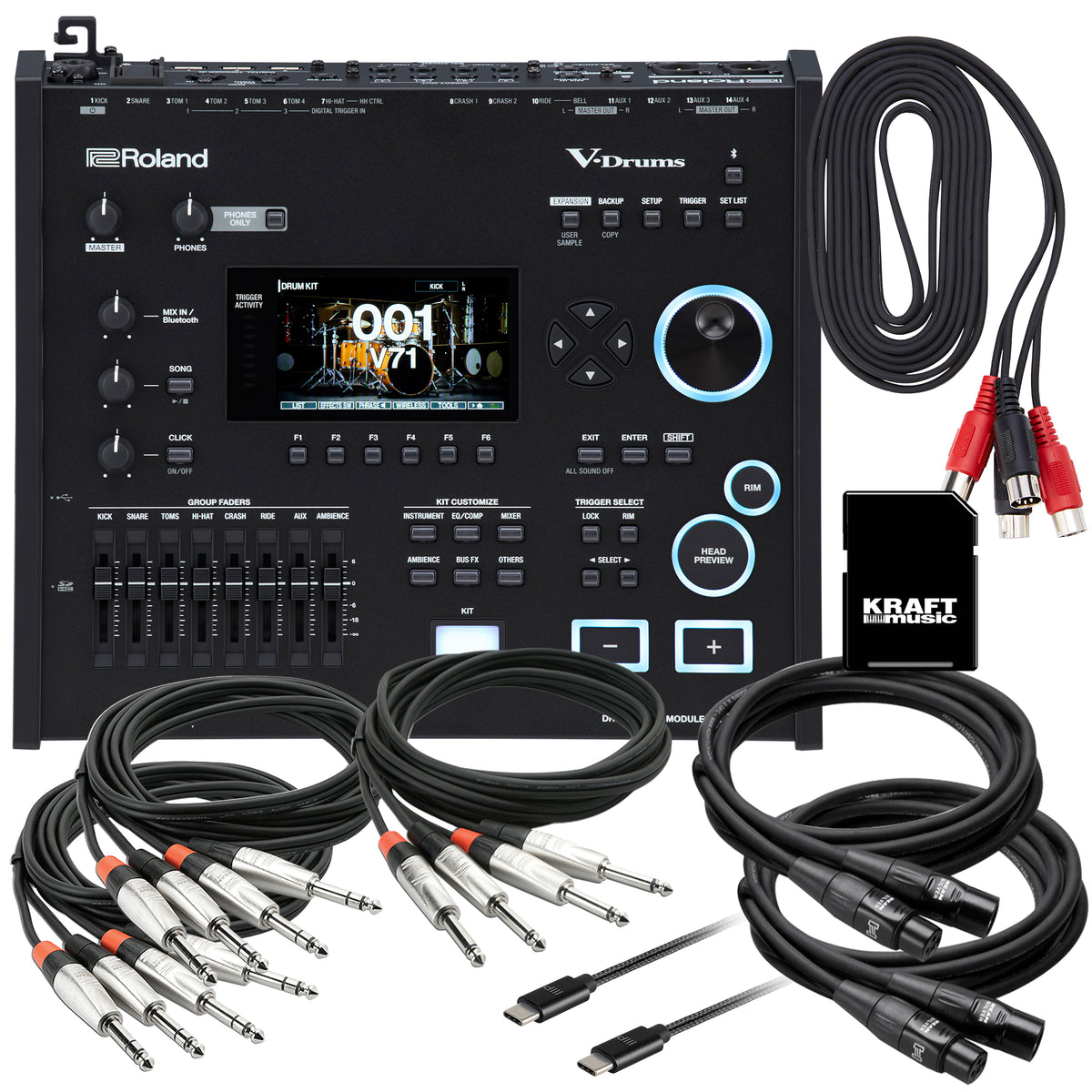 V71 Module Roland V71 V-Drums Sound Module CABLE KIT – Kraft Music