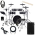 Collage of the Roland VAD307 V-Drums Acoustic Design 5pc Kit COMPLETE DRUM BUNDLE showing included components
