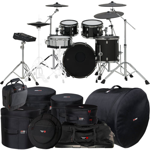 Collage of items included in the Roland V-Drums VAD516 Electronic Drum Set CARRY BAG KIT