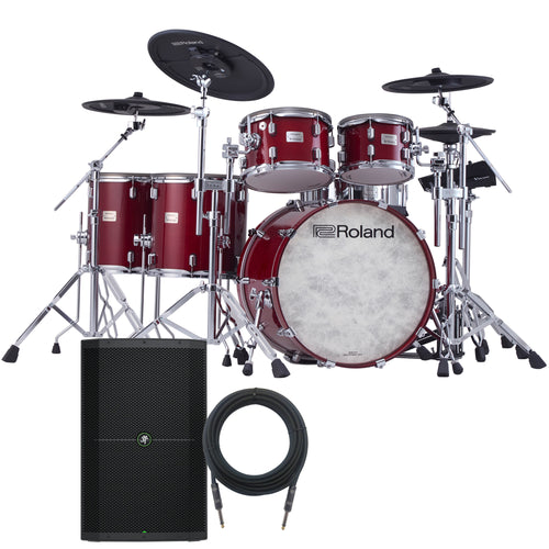 Roland VAD716 V-Drums Electronic Drum Set - Gloss Cherry MONITOR KIT