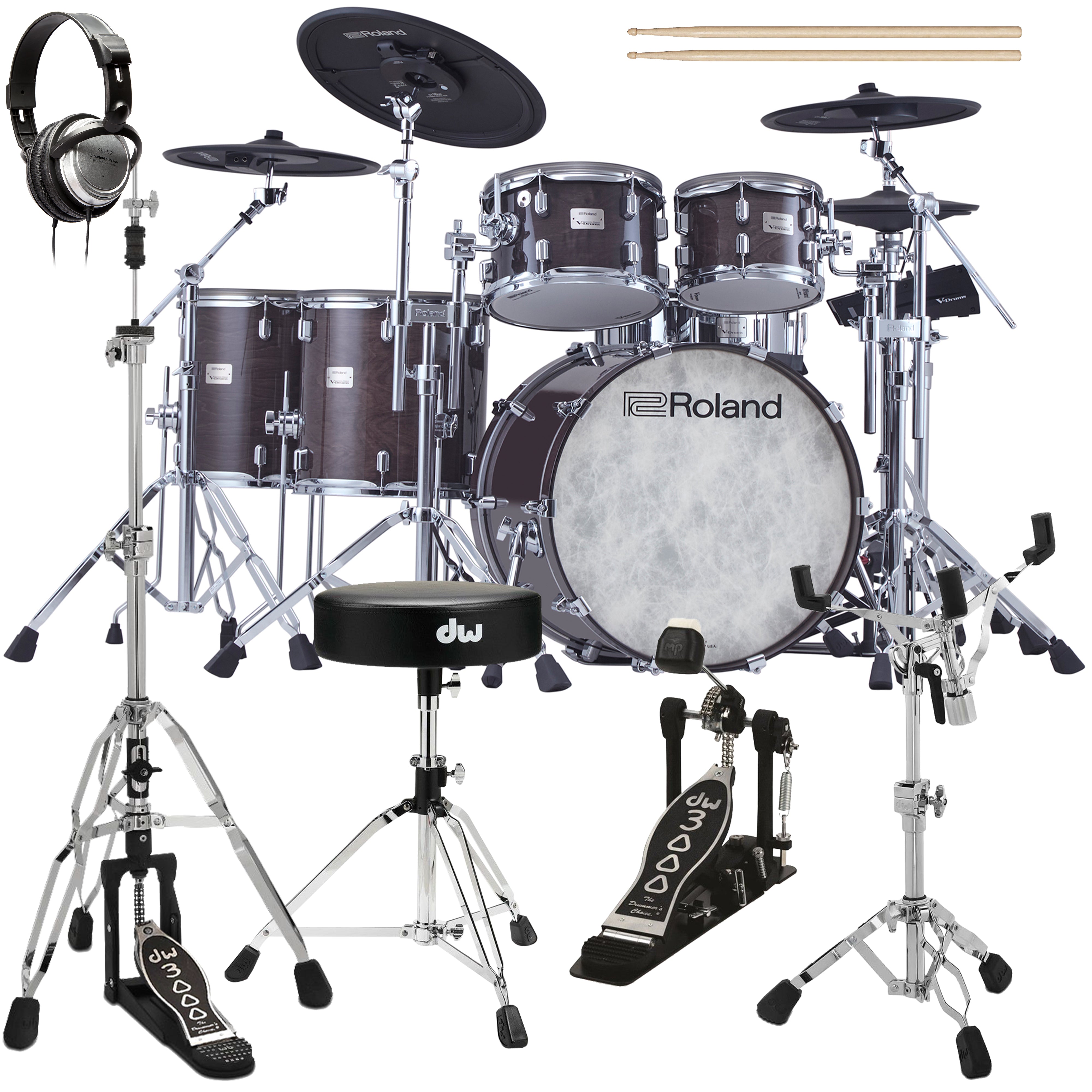 Roland VAD716 V-Drums Electronic Drum Set - Gloss Ebony DRUM